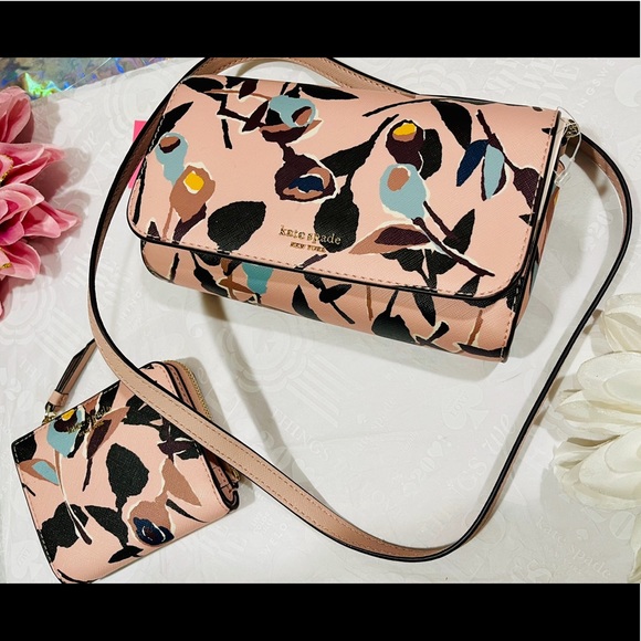 kate spade ♠️ cameron paper rose 🌹 bag & wallet - Picture 8 of 16